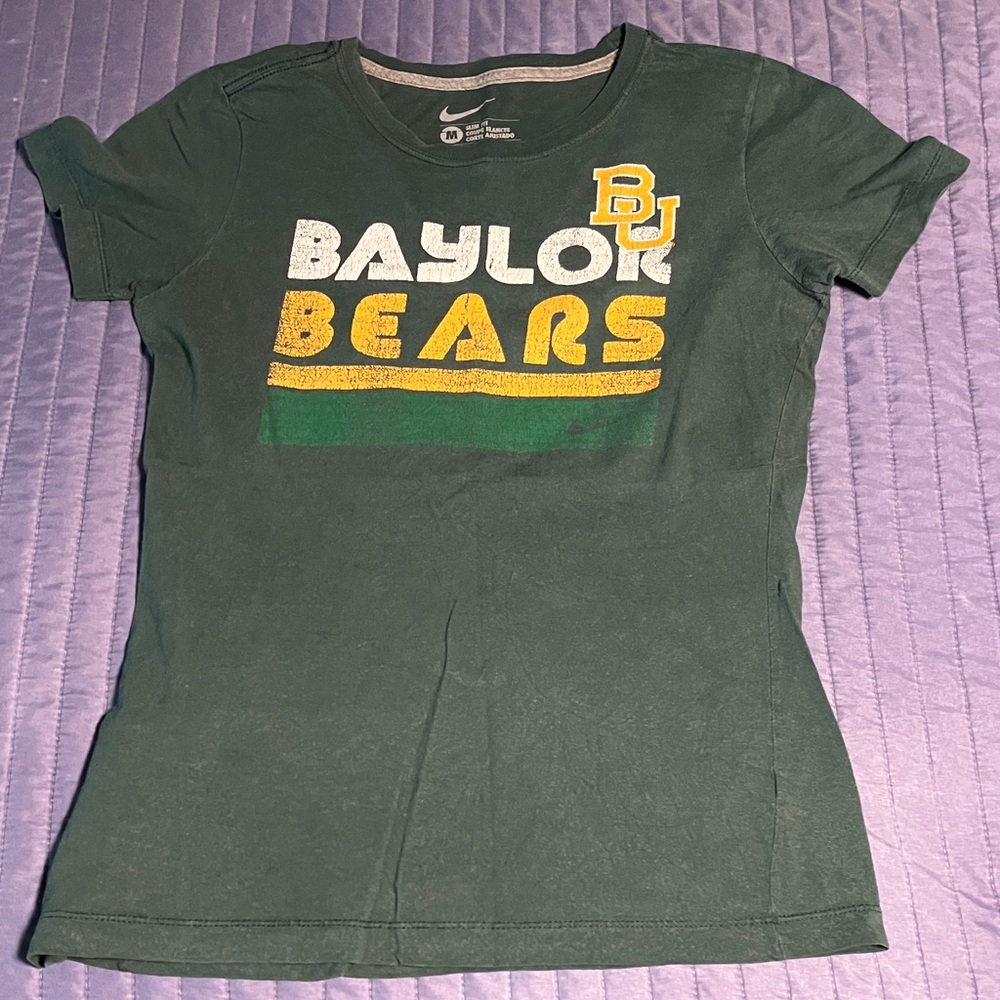 Nike Baylor Bears Green Tee with Yellow and White